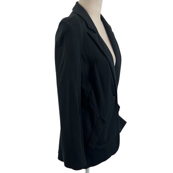 Soft Surroundings Blazer Black Ponte Knit Single Button Size S Fall Winter Basic - Picture 2 of 8